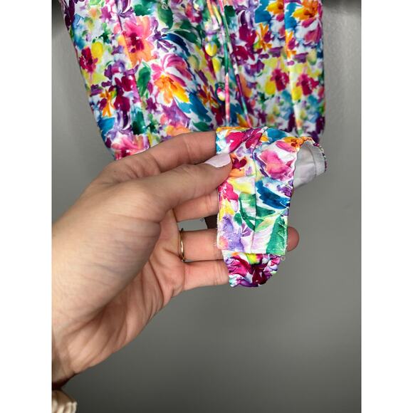 For Love and Lemons Watercolor Exclusive Floral Bow Cut Out Bodysuit NWT Size XS - Picture 6 of 13